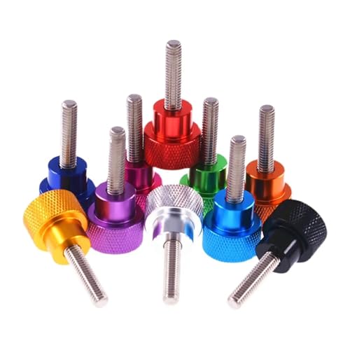 1 Stück UNC 1/4-20 Gewinde Aluminium High Step Daumenschrauben 14 x 9 mm Rändelkopf Handfest Schraube Edelstahlgewinde 6-100(Green,95mm) von NMQUETYAN