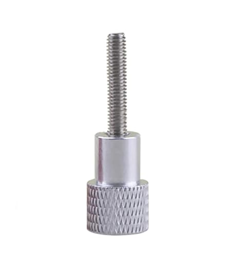 1 Stücke M5 M6 Aluminiumlegierung + Edelstahl Rändelschraube Handgriffknopf Schrittbolzen Schrauben Rot Schwarz Weiß(White,M6x10-D12x20) von NMQUETYAN