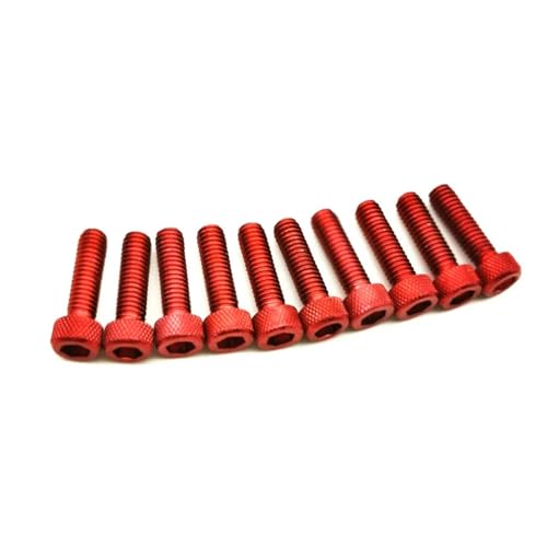 10 STÜCKE Motorradschraube Bunte Aufkleber M6 Schrauben Moto Teile Universal Motorradschraube 6 MM Dekoratives Rollerzubehör Rot Blau(Red) von NMQUETYAN
