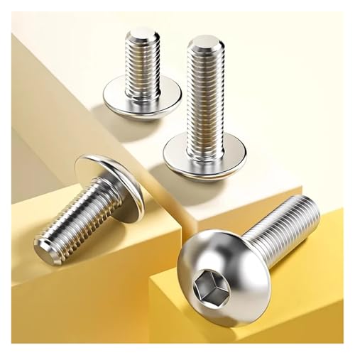 10 stücke 304 edelstahl Große Flache Runde Kopf Innensechskantschraube Bolzen M6 6mm M5 for Motorrad Roller Moped kunststoff Abdeckung(M5x16) von NMQUETYAN