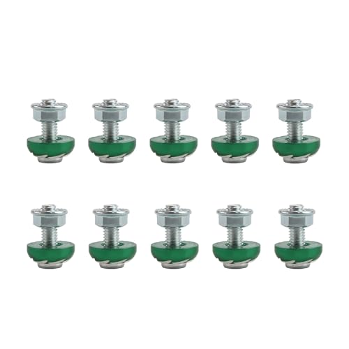 10 stücke M6 Universal Motorrad Schrauben Muttern mit Unterlegscheiben Zubehör Kennzeichen Installation Schraube Ersetzen Teil(Green) von NMQUETYAN