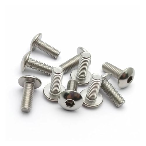 10er-Set Kunststoffabdeckung, silberfarben, Edelstahl, Schraubenbolzen und U-Typ-Clips mit Mutter M6 6 mm M5 5 mm for Motorrad, Roller, Moped(M6X12) von NMQUETYAN