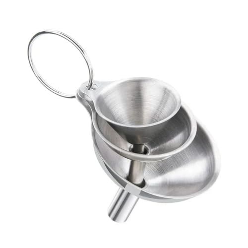 3/5-teiliges Küchentrichter-Set aus Edelstahl, lebensmittelechte Metalltrichter for Befüllen von Flaschen, kleine Trichter for ätherische Öle und Gewürze(3PCS) von NMQUETYAN