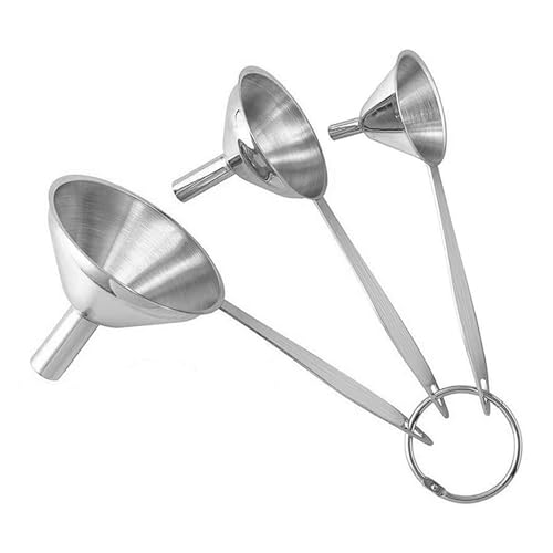 3 Pcs Stainless Steel Kitchen Funnel Set with Long Handle for Transferring Oils, Liquid, Fluid, Durable and Dishwash 3 Pcs Stainless Steel Kitchen Funnel Set with Long Handle for Transferring Oils, Liquid, Fluid, Durable and Dishwash von NMQUETYAN