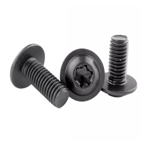 304 Torx-Schraube M4 M5 M6 M8 Edelstahl Schwarz Farbe Torx-Unterlegscheibe Kopfschraube for Motorrad Roller Moped Kunststoffabdeckung(X 8 mm,M8 2PCS) von NMQUETYAN