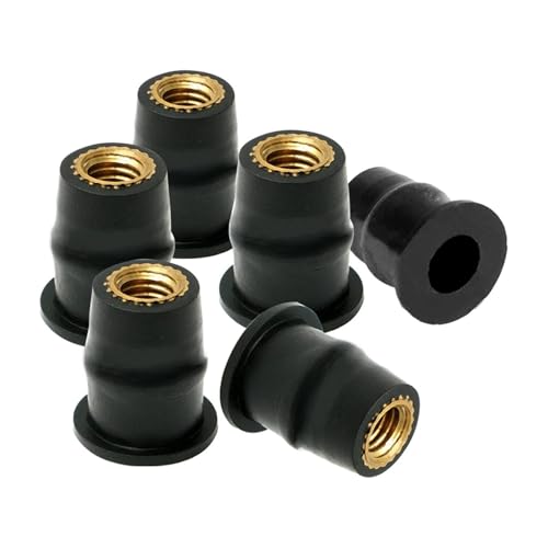 30PCS M5 M6 Motorrad Windschutzscheibe Windschutzscheibe Schrauben Schrauben Metric Gummi Gut Mutter Verschluss(30Pcs M6) von NMQUETYAN