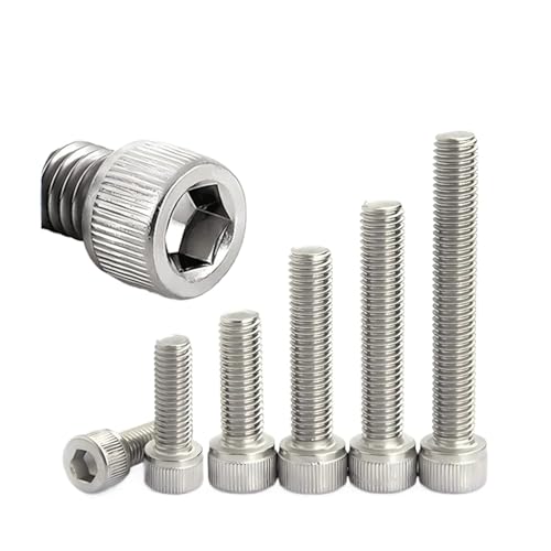 5-50 Stück M1.4 .6 M2 M3 M4 M5 M6 304 A2-70 Edelstahl DIN912 Sechskant-Innensechskantschraube mit Innensechskant, Schraubenlänge 3-50 mm(18mm,M4 x 20Pieces) von NMQUETYAN
