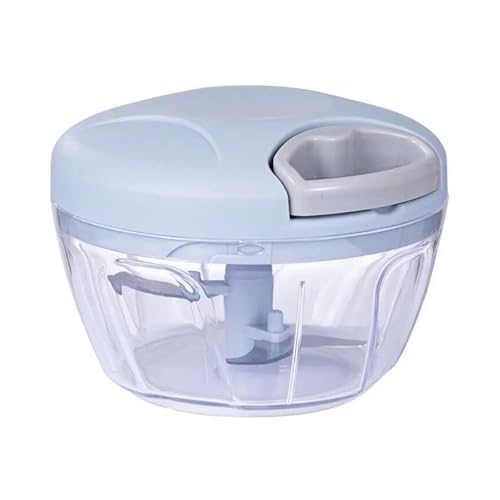 500/900 ml Knoblauch-Fleischwolf, manueller Drehgemüseschneider, Obst-Knoblauch-Zerkleinerer, Küchenhelfer, Mixer(ROYAL BLUE) von NMQUETYAN