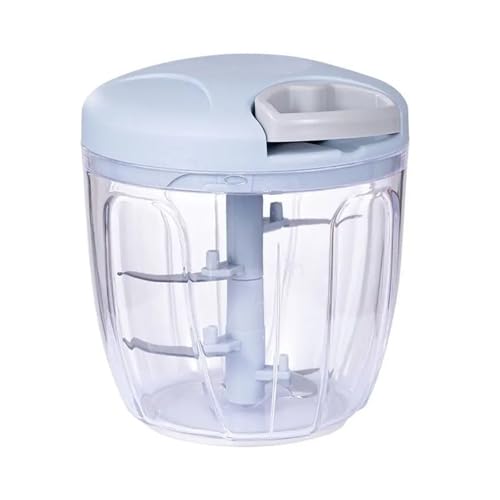 500/900 ml Knoblauch-Fleischwolf, manueller Drehgemüseschneider, Obst-Knoblauch-Zerkleinerer, Küchenhelfer, Mixer(SKY BLUE) von NMQUETYAN