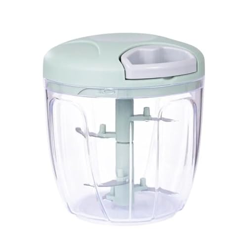 500/900 ml Knoblauch-Fleischwolf, manueller Drehgemüseschneider, Obst-Knoblauch-Zerkleinerer, Küchenhelfer, Mixer(White) von NMQUETYAN
