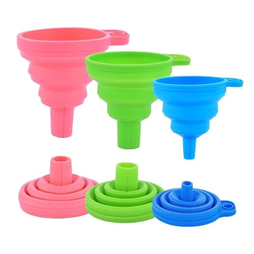 Faltbarer Trichter aus Silikon for die Küche, 3er-Set, faltbar, for die Küche, lebensmittelecht, for Befüllen von Flaschen, Parfümkapseln, Frittierölfiltern Faltbarer Trichter aus Silikon for die Küche, 3er-Set, faltbar, for die Küche, lebensmittelecht, for Befüllen von Flaschen, Parfümkapseln, Frittierölfiltern von NMQUETYAN