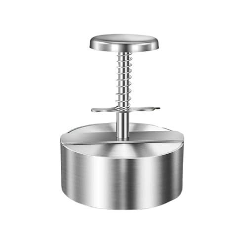 Hamburger-Patty-Maker-Presse, 304 Edelstahl, antihaftbeschichtet, rund, manuell, Reisbällchenform, Dicke angepasst, Küchen-Rindfleisch-BBQ-Werkzeuge(Diameter 11.4 CM) von NMQUETYAN