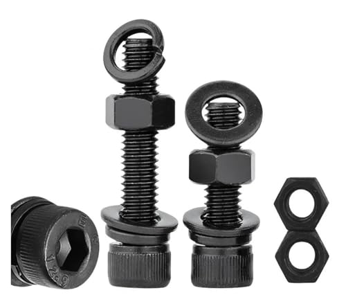 Innensechskantschrauben und Muttern mit Unterlegscheiben M3 M4 M5 M6 M8 M10 M12 M14 12.9 Grade Carbon Steel Allen(5mm,M8 5sets) von NMQUETYAN