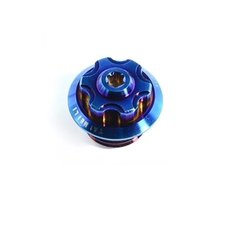 Legierung TC4 Motorrad M20p2.5/1.5 M24p2.0 M27p3. M30P1. Öldeckelschraube passend(Burning blue,M24p2.0) von NMQUETYAN