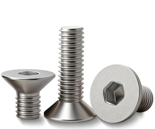 M2 M2.5 M3 M4 M5 M6 M8 M10 304 Edelstahl Innensechskantschraube Senkkopfschrauben DIN7991 Motorrad-Metallbefestigungsschrauben(15mm(30Pcs),M2.5) von NMQUETYAN