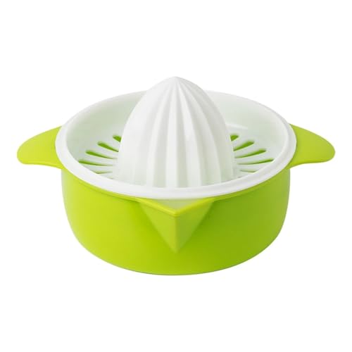 Manueller Fruchtentsafter, Edelstahl-Handentsafter mit Schüsselsieb, Rotationspresse, Zitruspresse for Orangen- und Zitronenküchenwerkzeug(Plastics Green) von NMQUETYAN
