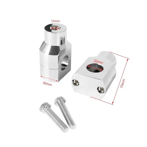 Motorrad Schwarz/Chrom Aluminium Lenker Montage Lenker Riser Clamp 22mm 25mm for Universal(22MM Chrome) von NMQUETYAN