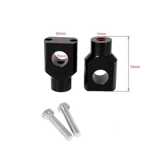 Motorrad Schwarz/Chrom Aluminium Lenker Montage Lenker Riser Clamp 22mm 25mm for Universal(25MM Black) von NMQUETYAN