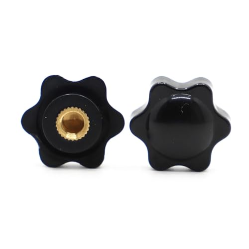 Plum Bakelit Handfest anziehen Muttern Griff Gewinde Stern Mechanische Schwarze Flügelmuttern Klemmknopf Manuelle Muttern M4 M5 M6 M8 M10(No Perforated,M8 32 2pcs) von NMQUETYAN