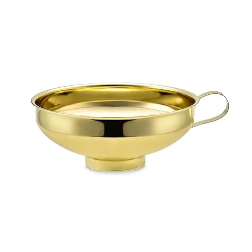 Premium Edelstahl Weithalstrichter for Einmachen von Salatdressing Flüssigkeitsfilter Küchenwerkzeug Gadget Hopper(1PCS Gold large) von NMQUETYAN