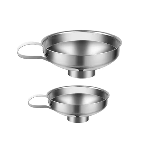 Premium Edelstahl Weithalstrichter for Einmachen von Salatdressing Flüssigkeitsfilter Küchenwerkzeug Gadget Hopper(Silver combination) von NMQUETYAN