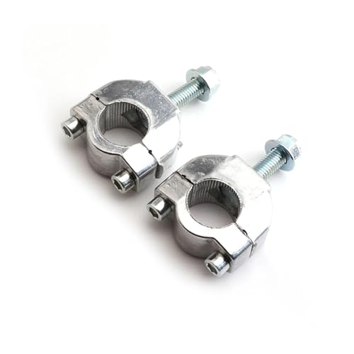 Tasche 7/8'' 22mm Lenker Bar Steigleitungen Halterung Clamp Kegel for 2 Hub 47 49cc Mini Moto Motorrad Teile(Silver) von NMQUETYAN