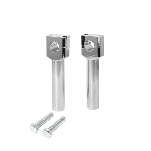 Universal 22MM 25MM Motorrad Lenker Steigleitungen Mount Clamp Adapter(Flat 22MM Chrome) von NMQUETYAN