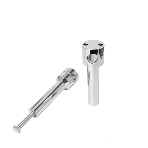 Universal 22MM 25MM Motorrad Lenker Steigleitungen Mount Clamp Adapter(Round 25MM Chrome) von NMQUETYAN