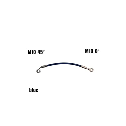Universal Motorrad Vorne Hinten Hydraulische Edelstahl Geflochtene Brems Schlauch Roller AN3 Verstärkt Kupplung Rohr M10(Blue045psilvery,1 PIECE_200CM) von NMQUETYAN