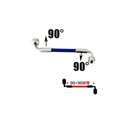 Universal Motorrad Vorne Hinten Hydraulische Edelstahl Geflochtene Brems Schlauch Roller AN3 Verstärkt Kupplung Rohr M10(Blue9069silvery,1 PIECE_200CM) von NMQUETYAN