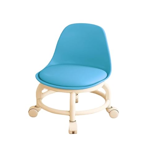 4-teiliger Niedriger Rollhocker Mit Rückenlehne, 360° Drehbarer Arbeitshocker Rädern for Garage, SPA, Büro(Blue) von NMVAWIPT
