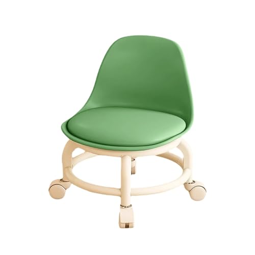 4-teiliger Niedriger Rollhocker Mit Rückenlehne, 360° Drehbarer Arbeitshocker Rädern for Garage, SPA, Büro(Green) von NMVAWIPT