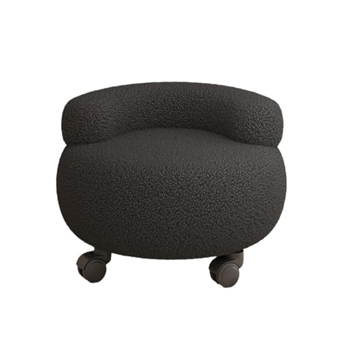 4er-Pack Niedriger Rollhocker Mit Rückenlehne, 360° Drehbarer Tritthocker Universalrädern for Zuhause, Büro, Schönheitssalon(Black) von NMVAWIPT