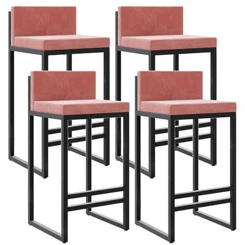 4er-Set Barhocker Aus Samt – Moderne Barhocker Mit Niedriger Rückenlehne Und Metallrahmen for Kücheninseln, Esszimmer Und Wohnbereiche(#12,25.6in) von NMVAWIPT