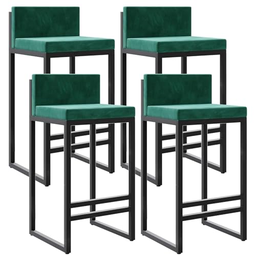 4er-Set Barhocker Aus Samt – Moderne Barhocker Mit Niedriger Rückenlehne Und Metallrahmen for Kücheninseln, Esszimmer Und Wohnbereiche(A19,29.5in) von NMVAWIPT