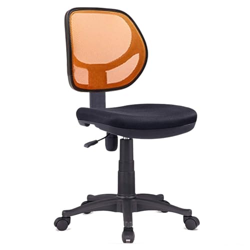 Büro-Schreibtisch-Drehstuhl Mit Niedriger Rückenlehne, Computerstuhl, Einfaches Arbeitszimmer Zu Hause, Ohne Armlehnen, Atmungsaktivem Schwammnetz, Tragkraft 200 Kg(Orange) von NMVAWIPT