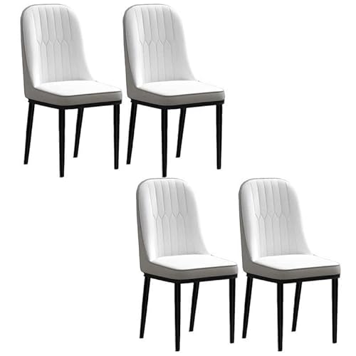 Moderne Esszimmerstühle Aus Kunstleder Mit Niedriger Rückenlehne Und Mattierten Metallbeinen for Küche, Esszimmer Oder Büro(Gray White-Black,Set of 4) von NMVAWIPT