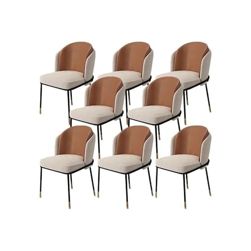 Moderne Gepolsterte Akzentstühle Mit Niedriger Rückenlehne, Gepolsterter Sitzfläche Aus Kunstleder Und Metallbeinen for Esszimmer, Büro Oder Wartezimmer(Coffee,8 Piece Set) von NMVAWIPT