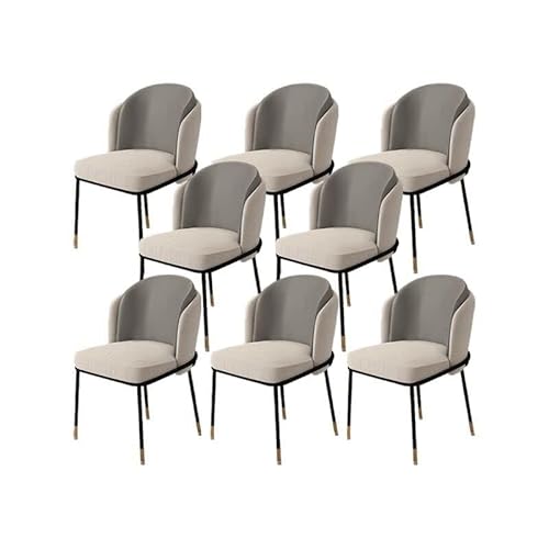 Moderne Gepolsterte Akzentstühle Mit Niedriger Rückenlehne, Gepolsterter Sitzfläche Aus Kunstleder Und Metallbeinen for Esszimmer, Büro Oder Wartezimmer(Gray,8 Piece Set) von NMVAWIPT