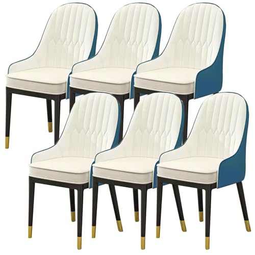 NMVAWIPT 2 Moderne Esszimmerstühle, Gepolsterter Weicher Sitz Mit Hoher Rückenlehne Aus PU-Leder for Möbel Im Privaten Und Gewerblichen Restaurantbereich, Beinen Massivem Stahl(Color 10) von NMVAWIPT