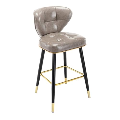 NMVAWIPT 2 STÜCKE - Restaurant-Esszimmermöbel, Moderner Barhocker for Die Küche, Kaffee-Frühstücksstuhl Mit Fußstütze, Gepolstert(Gray,65cm(25.6 Inch)) von NMVAWIPT