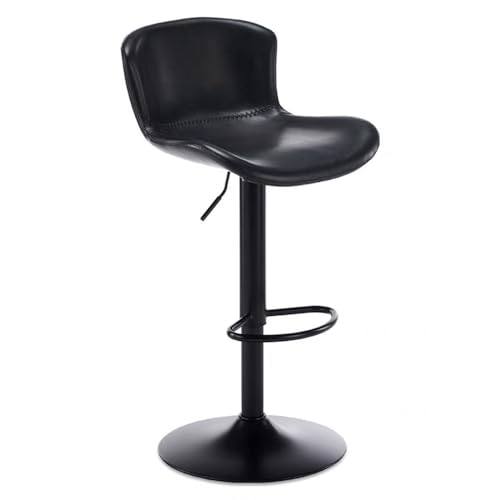 NMVAWIPT 2 Stück - 360° Drehbare Küchenbarhocker, Höhenverstellbare Barhocker Mit Rückenlehne, Gepolsterte Stühle for Café-Restaurants(Black,High) von NMVAWIPT