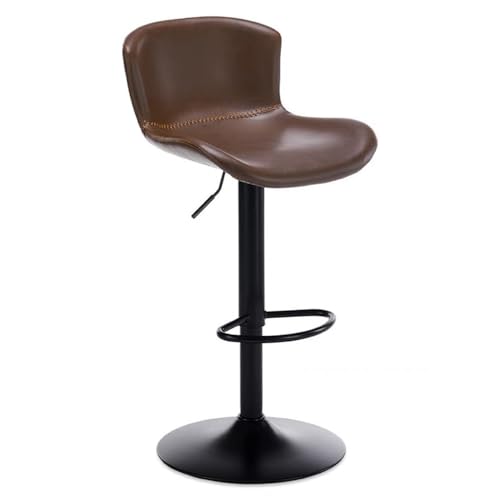 NMVAWIPT 2 Stück - 360° Drehbare Küchenbarhocker, Höhenverstellbare Barhocker Mit Rückenlehne, Gepolsterte Stühle for Café-Restaurants(Brown,High) von NMVAWIPT