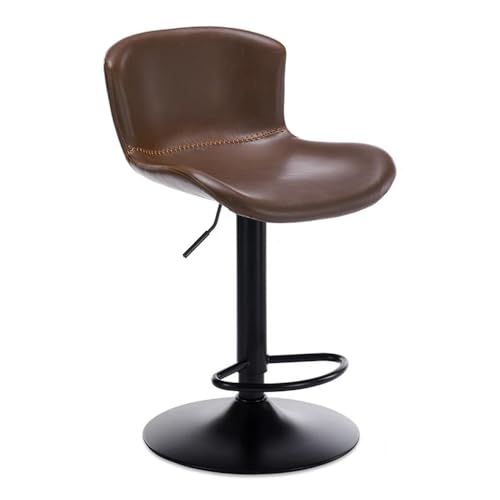NMVAWIPT 2 Stück - 360° Drehbare Küchenbarhocker, Höhenverstellbare Barhocker Mit Rückenlehne, Gepolsterte Stühle for Café-Restaurants(Brown,Low) von NMVAWIPT