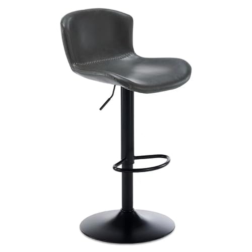 NMVAWIPT 2 Stück - 360° Drehbare Küchenbarhocker, Höhenverstellbare Barhocker Mit Rückenlehne, Gepolsterte Stühle for Café-Restaurants(Gray,High) von NMVAWIPT