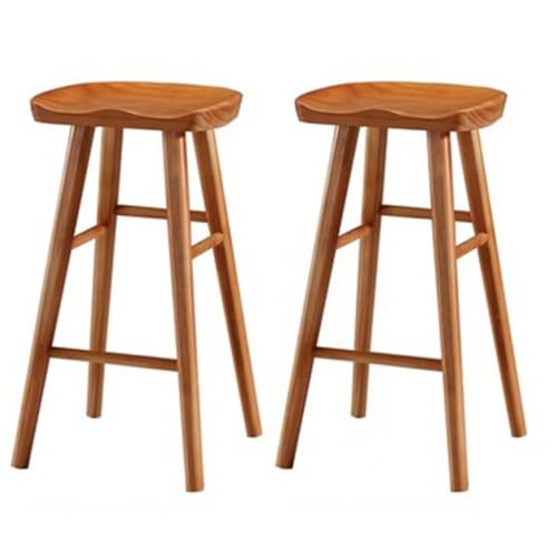 NMVAWIPT 2 Stück Barhocker Aus Holz In Thekenhöhe Mit Fußstütze – Frühstücksstühle Massivholz for Kücheninseln(Color 2,65cm seat) von NMVAWIPT