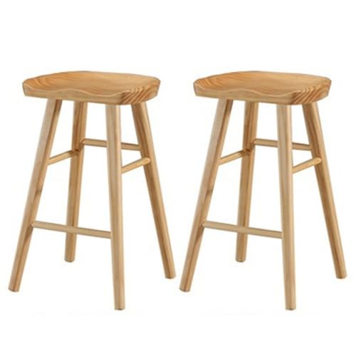 NMVAWIPT 2 Stück Barhocker Aus Holz In Thekenhöhe Mit Fußstütze – Frühstücksstühle Massivholz for Kücheninseln(Color 4,65cm seat) von NMVAWIPT