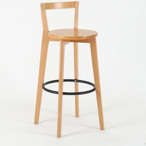 NMVAWIPT 2 Stück - Barhocker Aus Massivholz Mit Bogenförmiger Rückenlehne, Moderner Minimalistischer Hochstuhl for Zuhause, Kücheninsel, Balkon Oder Café(Color 24,71cm) von NMVAWIPT