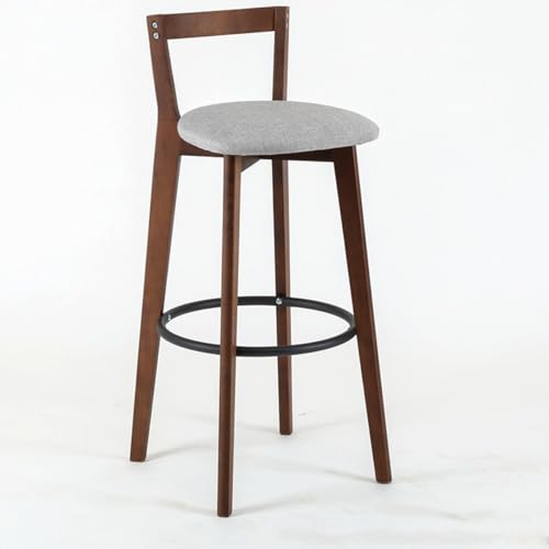 NMVAWIPT 2 Stück - Barhocker Aus Massivholz Mit Bogenförmiger Rückenlehne, Moderner Minimalistischer Hochstuhl for Zuhause, Kücheninsel, Balkon Oder Café(Color 30,61cm) von NMVAWIPT