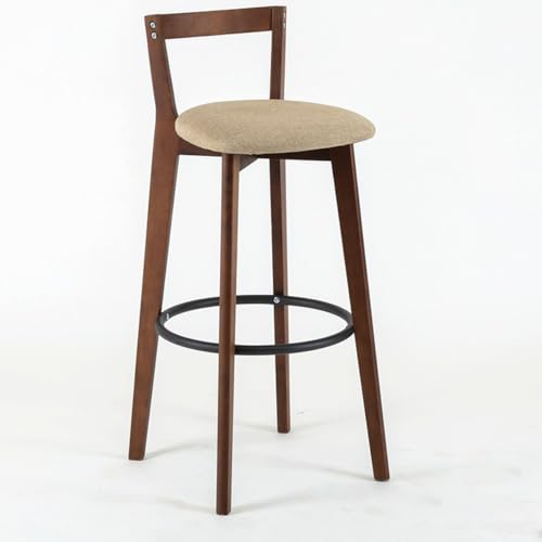 NMVAWIPT 2 Stück - Barhocker Aus Massivholz Mit Bogenförmiger Rückenlehne, Moderner Minimalistischer Hochstuhl for Zuhause, Kücheninsel, Balkon Oder Café(Color 9,61cm) von NMVAWIPT